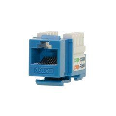 Cat5e Keystone Jack, Blue, RJ45 Female to 110 Punch Down