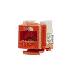 Cat5e Keystone Jack, Orange, RJ45 Female to 110 Punch Down