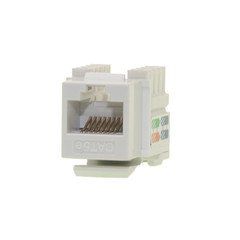 Cat5e Keystone Jack, White, RJ45 Female to 110 Punch Down