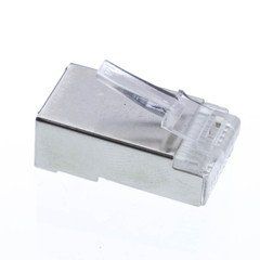 Shielded Cat5e RJ45 Crimp Connectors for Solid/Stranded Cable, 8P8C, POE Compliant, 50 pieces