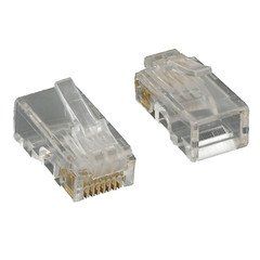 Cat5e RJ45 Crimp Connectors for Solid/Stranded Cable, 8P8C, POE Compliant, 100 pieces