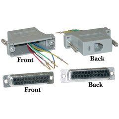 Modular Adapter, Gray, DB25 Female to RJ12