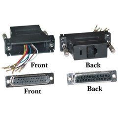 Modular Adapter, Black, DB25 Male to RJ45