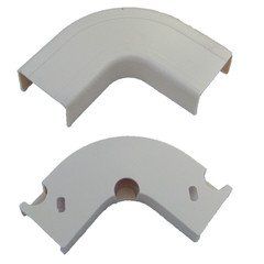 3/4 inch Surface Mount Cable Raceway, White, Flat 90 Degree Elbow
