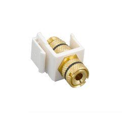 Keystone Insert, White, Black left Channel Banana Plug Binding Post, Banana Plug Female Coupler