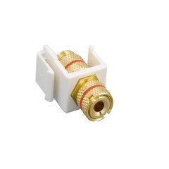 Keystone Insert, White, Red Right Channel Banana Plug Binding Post, Banana Plug Female Coupler