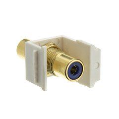Keystone Insert, White, RCA Female Coupler (Blue RCA)