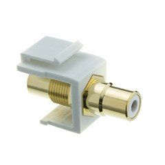 Keystone Insert, White, RCA Female Coupler (White RCA)