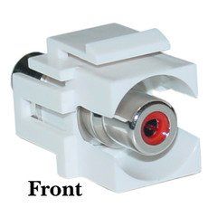 Keystone Insert, White, Recessed RCA Female Coupler (Red RCA)
