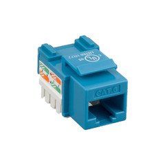Cat6 Keystone Jack, Blue, RJ45 Female to 110 Punch Down