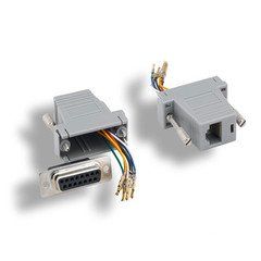 Modular Adapter, Gray, DB15 Female to RJ45 Female