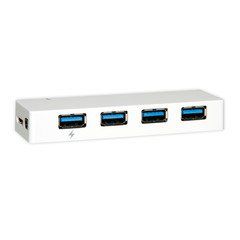 USB 3.2 Gen 1x1 Super Speed 4 Port Hub, 5 Gbps, White, Self Powered