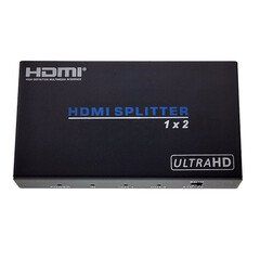 2 way HDMI Amplified Splitter, HDMI High Speed with Ethernet, 4Kx2k@60Hz, HDMI v2.0, HDCP2.2, Metal Housing