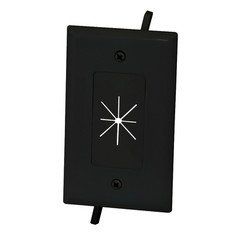 Easy Mount Series Single Gang Cable Passthrough Wall Plate with Flexible Opening, Black