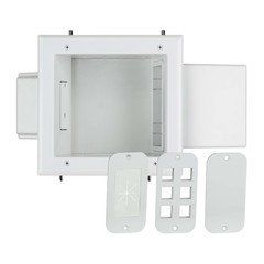Expandable Media Box with Duplex Receptacle, White