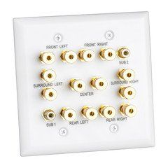 7.2 Surround Sound 2-Gang Plate, White