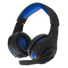 Wired Gaming Headset, Omni-directional Microphone, 3.5mm, 4 Foot Cord, Blue
