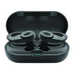 Bluetooth Wireless Earbuds w/ Charging Case, Over the ear clip, Black