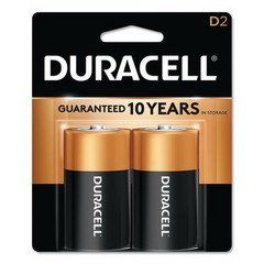 Duracell CopperTop Alkaline Batteries, D, MN1300B2Z, 2/PK