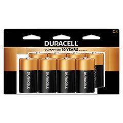 Duracell CopperTop Alkaline Batteries, D, MN13RT8Z, 8/PK