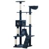 Cat Tree 75" Dark Blue Plush