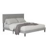 Simple Queen Size Grey Bed frame, Adjustable Headboard