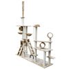 Cat Tree Deluxe 90" - 102" Beige Plush