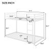 Twin over Twin Metal Bunk Bed, Low Bunk Bed with Ladder,White(OLD SKU:MF197033AAK)