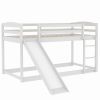 Twin over Twin Bunk Bed with Convertible Slide and Ladder , White(Old SKU:WF281725AAK)