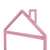 Full Size Wood Platform Bed with House-shaped Headboard (Pink)