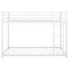Twin over Twin Metal Bunk Bed, Low Bunk Bed with Ladder,White(OLD SKU:MF197033AAK)