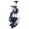 Cat Tree Cat Scratching Post 67 inch 2 Condos Dark Blue