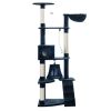 Cat Tree 75" Dark Blue Plush
