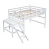 Full Loft Bed with Platform,ladder,White