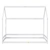 Twin House-Shaped Floor Bed with 2 Detachable Stands,White