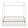 House Bed with Trundle, can be Decorated,White(Old SKU:SM000103AAK)