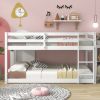 Twin over Twin Floor Bunk Bed, White(Old Sku:W50430320)