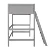 Solid Wood Twin Size Loft Bed with Ladder(Gray)(OLD SKU: WF191903AAE)