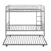 Twin-Over-Twin Metal Bunk Bed With Trundle,Can be Divided into two beds,No Box Spring needed ,White ( old sku: MF194806AAN )