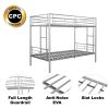 Metal Twin over Twin Bunk Bed/ Heavy-duty Sturdy Metal/ Noise Reduced Design/ Safety Guardrail/ 2 Side Ladders/ CPC Certified/ No Box Spring Needed