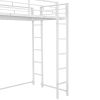 Twin Metal Loft Bed with 2 Shelves and one Desk ,WHITE(Old SKU: MF281206AAK)