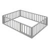 Full Size Wood Daybed Frame with Fence, Gray(OLD SKU:WF289662AAE)