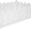 (Slats are not included) Twin Size Wood Bed House Bed Frame with Fence, for Kids, Teens, Girls, Boys (White )(OLD SKU :WF194274AAK)