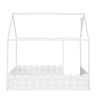 (Slats are not included) Full Size Wood Bed House Bed Frame with Fence, for Kids, Teens, Girls, Boys (White )(OLD SKU:WF281294AAK)