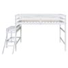 Full Loft Bed with Platform,ladder,White