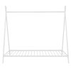 House Bed Tent Bed Frame Twin Size Metal Floor Play House Bed with Slat for Kids Girls Boys , No Box Spring Needed White