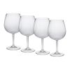 Designer Tritan Clear Wine Glasses Set of 4 (23oz), Premium Quality Unbreakable Stemmed Acrylic Wine Glasses for All Purpose Red or White Wine