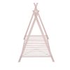 House Bed Tent Bed Frame Twin Size Metal Floor Play House Bed with Slat for Kids Girls Boys , No Box Spring Needed Pink