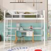 Solid Wood Twin Size Loft Bed with Ladder(White)(OLD SKU: WF191903AAK)
