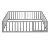 Full Size Wood Daybed Frame with Fence, Gray(OLD SKU:WF289662AAE)